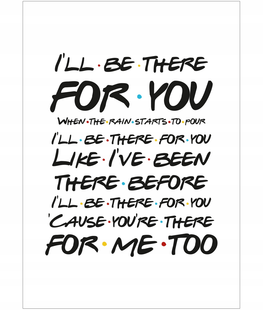 Plakat Friends - tekst - biały - A4