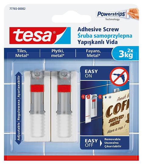 

Tesa 77765 Śruba Samoprzylepna Regulowana 3kg x 2