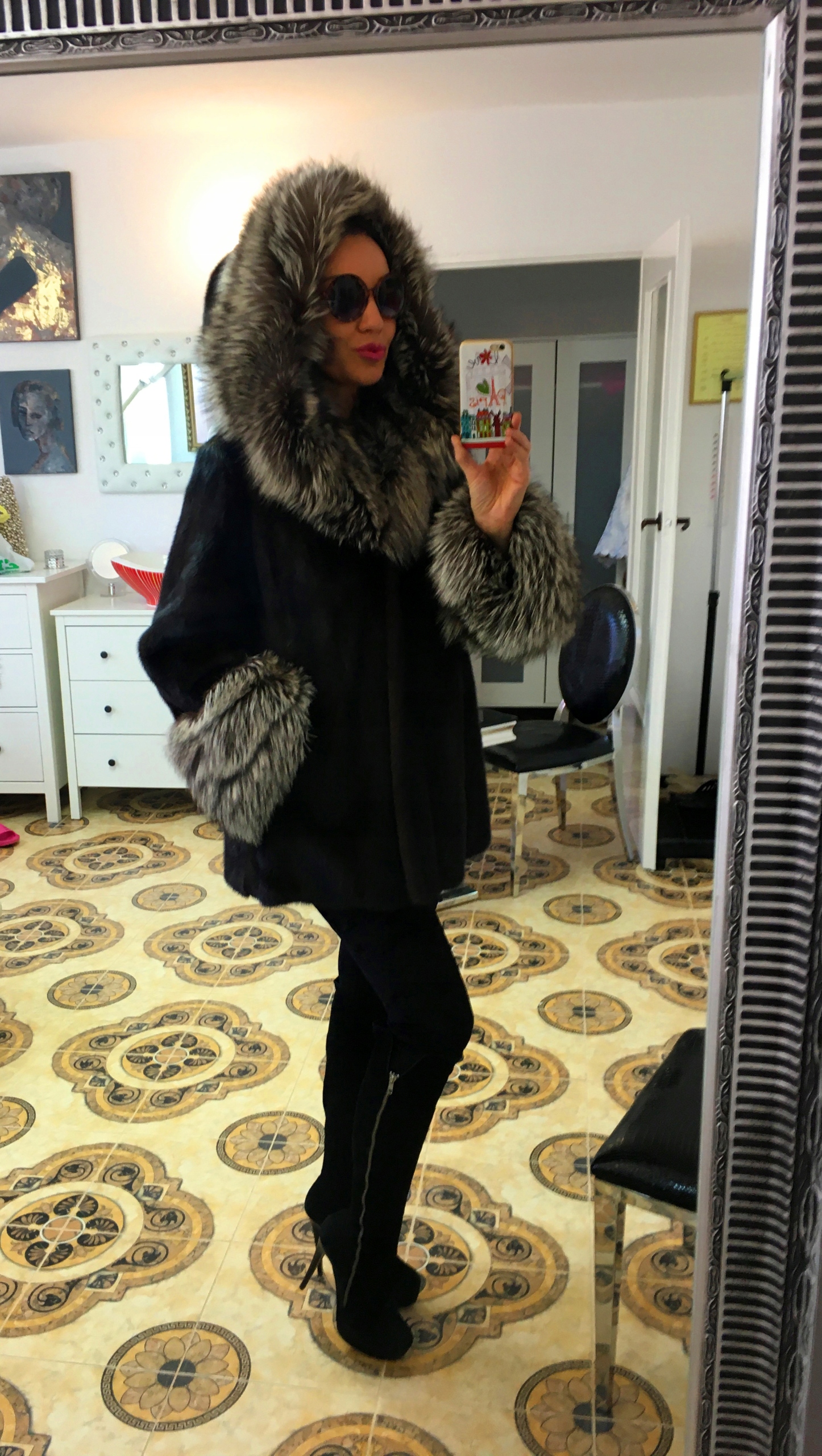 NATURALNE PRAWDZIWE FUTRO Z NOREK- LIS 40-L 42-XL Rozmiar L/XL