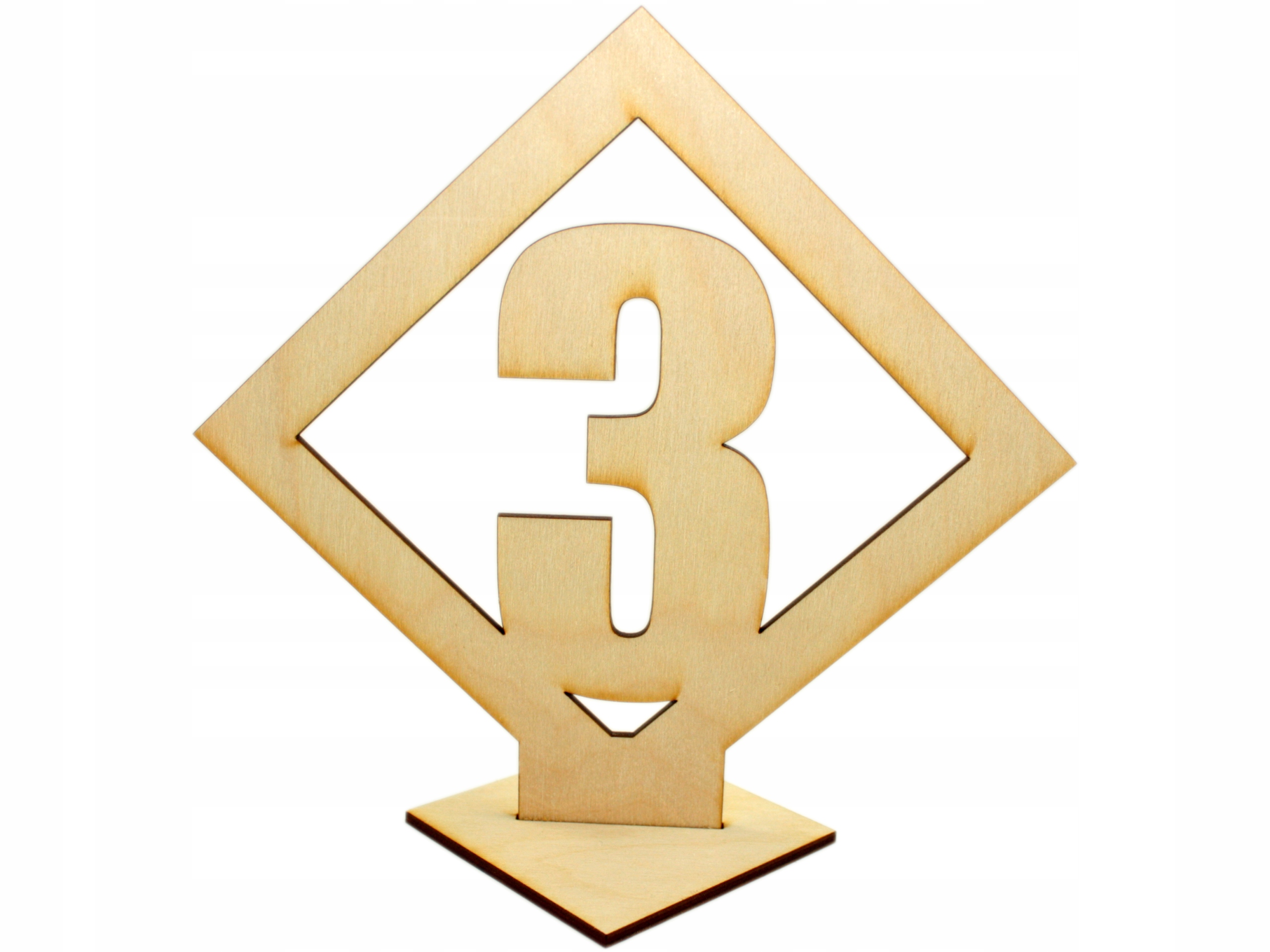 CYFRY NA STOŁY numery do postawienia sklejka 1-9 Kolor dominujący bezbarwny