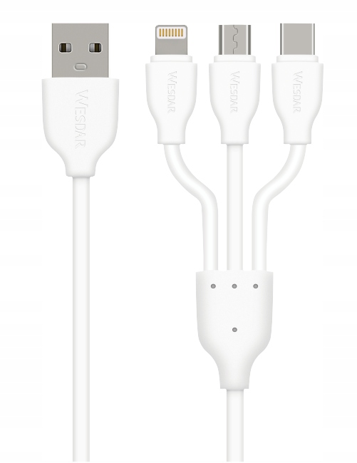 

Kabel 3W1 Ładowarka Iphone Micro-usb Usb C 120 CM