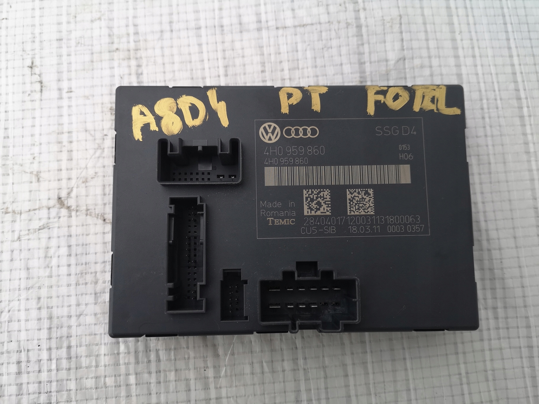 AUDI A8 D4 4H0 MODUL STEROWNIK FOTELA TYL PRAWY