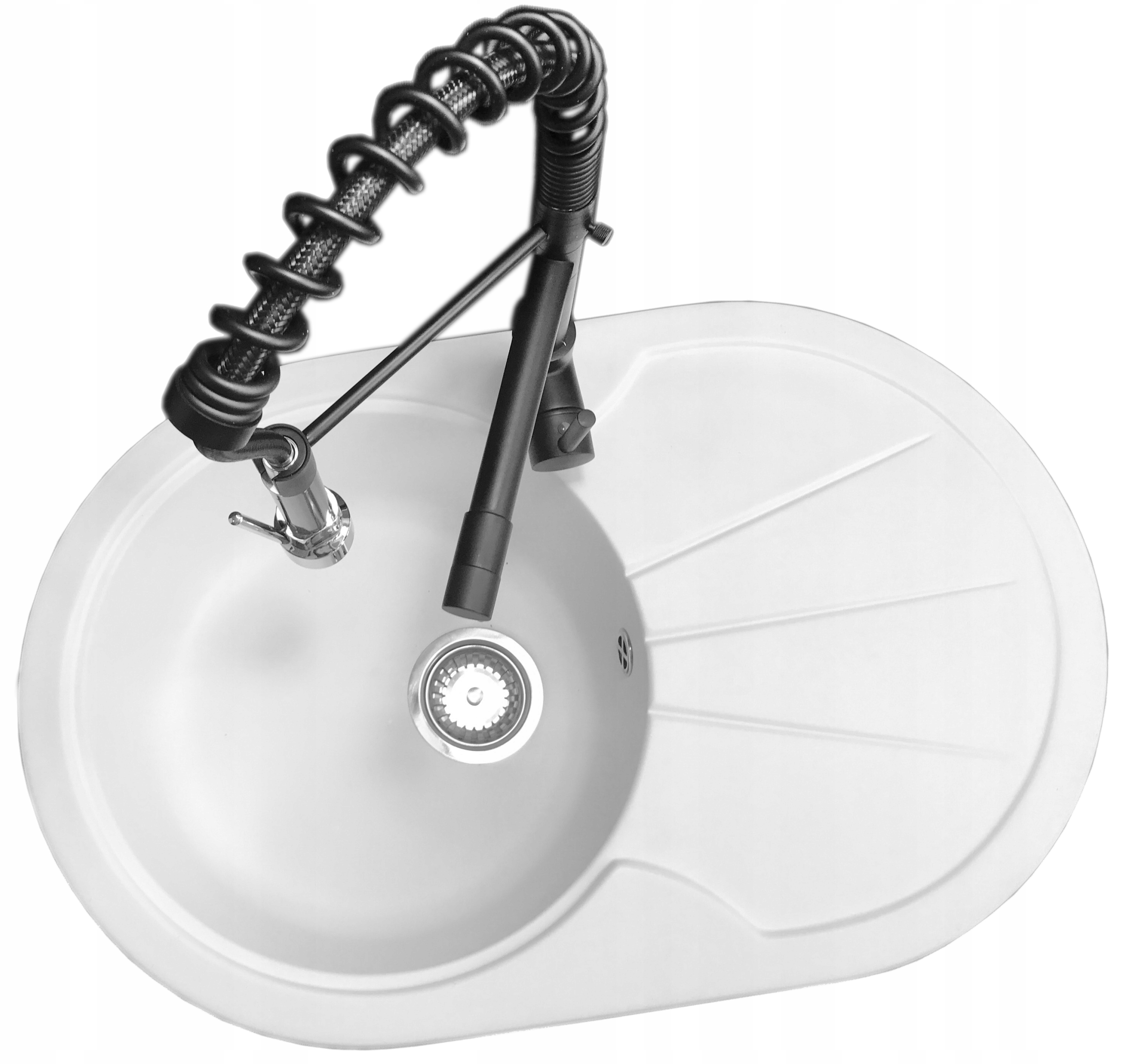 

Zlewozmywak Granitowy Czarny + Bateria Zestaw