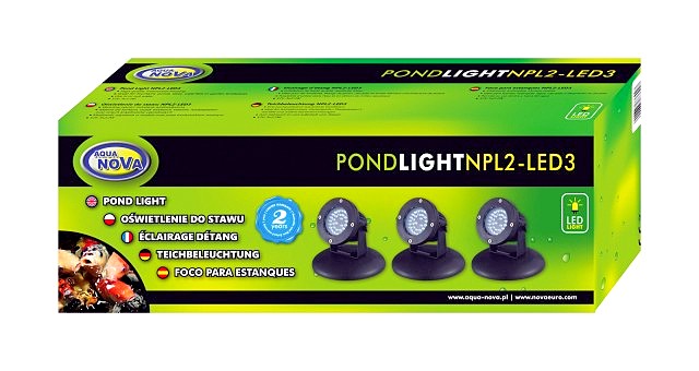 REFLEKTORY PODWODNE LED 3x2,2W + CZUJNIK ZMIERZCHU Kod producenta NPL2-LED3