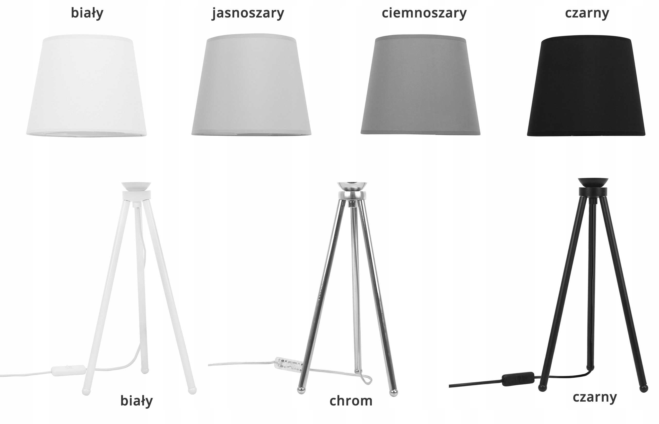 Lampa STOŁOWA stojąca NOCNA trójnóg 49cm E27 Styl nowoczesny
