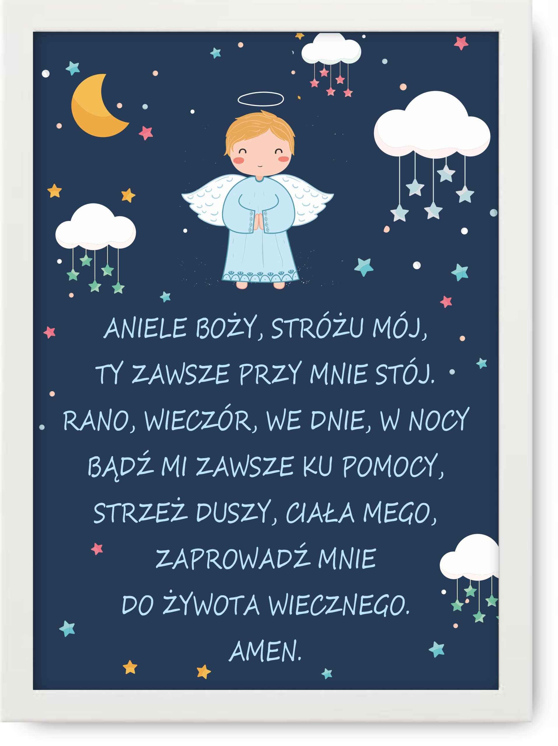 

Obrazek, plakat modlitwa A3 Aniele Boży Ramka