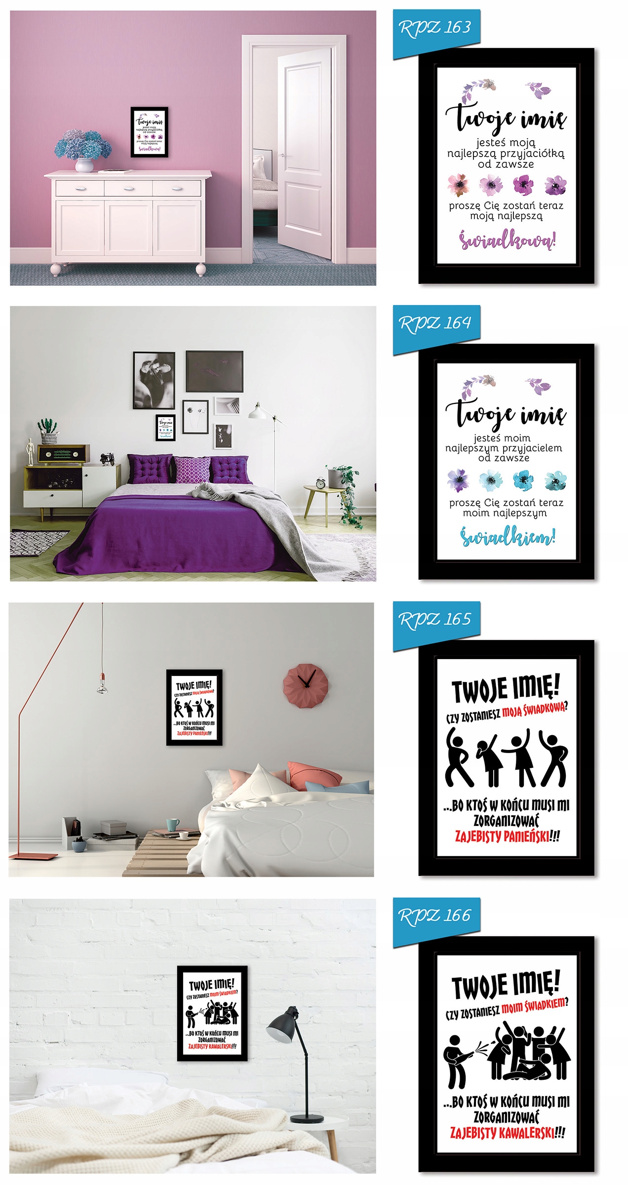 Dyplom w ramce zaproszenie dla ŚWIADKÓW ŚWIADKOWEJ Kolor dominujący czarny