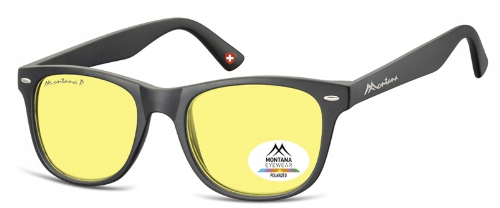 SPOTROWE OKULARY UNISEX ŻÓŁTE POLARYZACJA UV ETUI Marka Montana