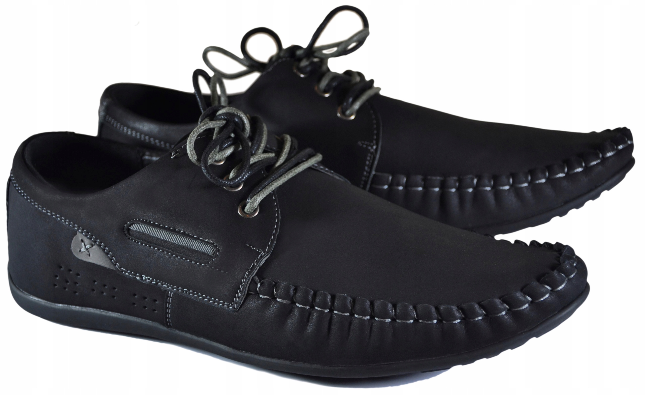 HAVER wiązane mokasyny CZARNE (40-45) r 40