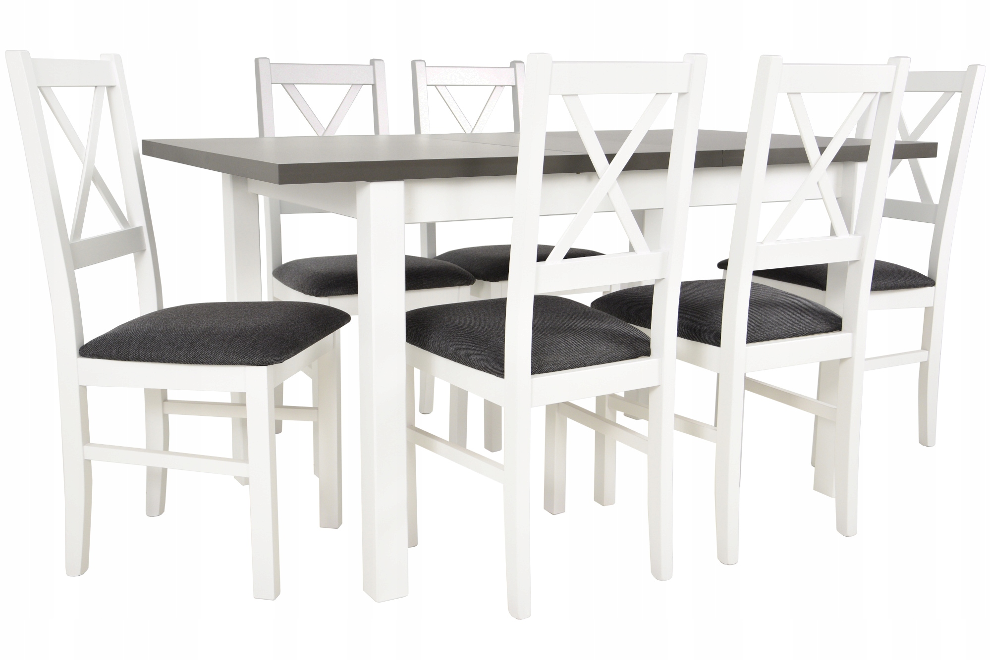 Stół rozkładany do kuchni i 6 krzeseł LITE DREWNO