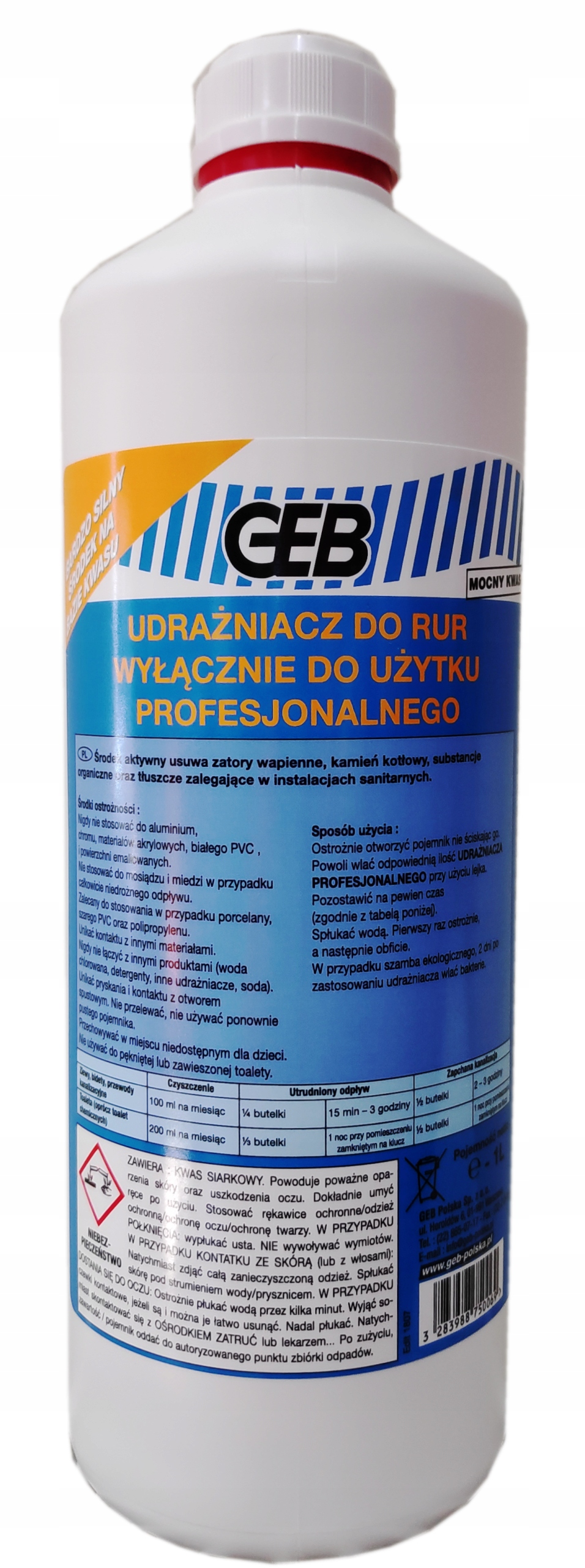 

Udrażniacz profesjonalny do rur Geb 1L 875006