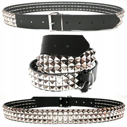 PASEK SKÓRZANY ĆWIEKI PIRAMIDKI Rozmiar M