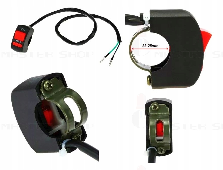 PRZEŁĄCZNIK MOTOCYKLOWY DO MOTORU ZAPŁON ŚWIATŁA WŁĄCZNIK ON/OFF Numer katalogowy części 01251E522