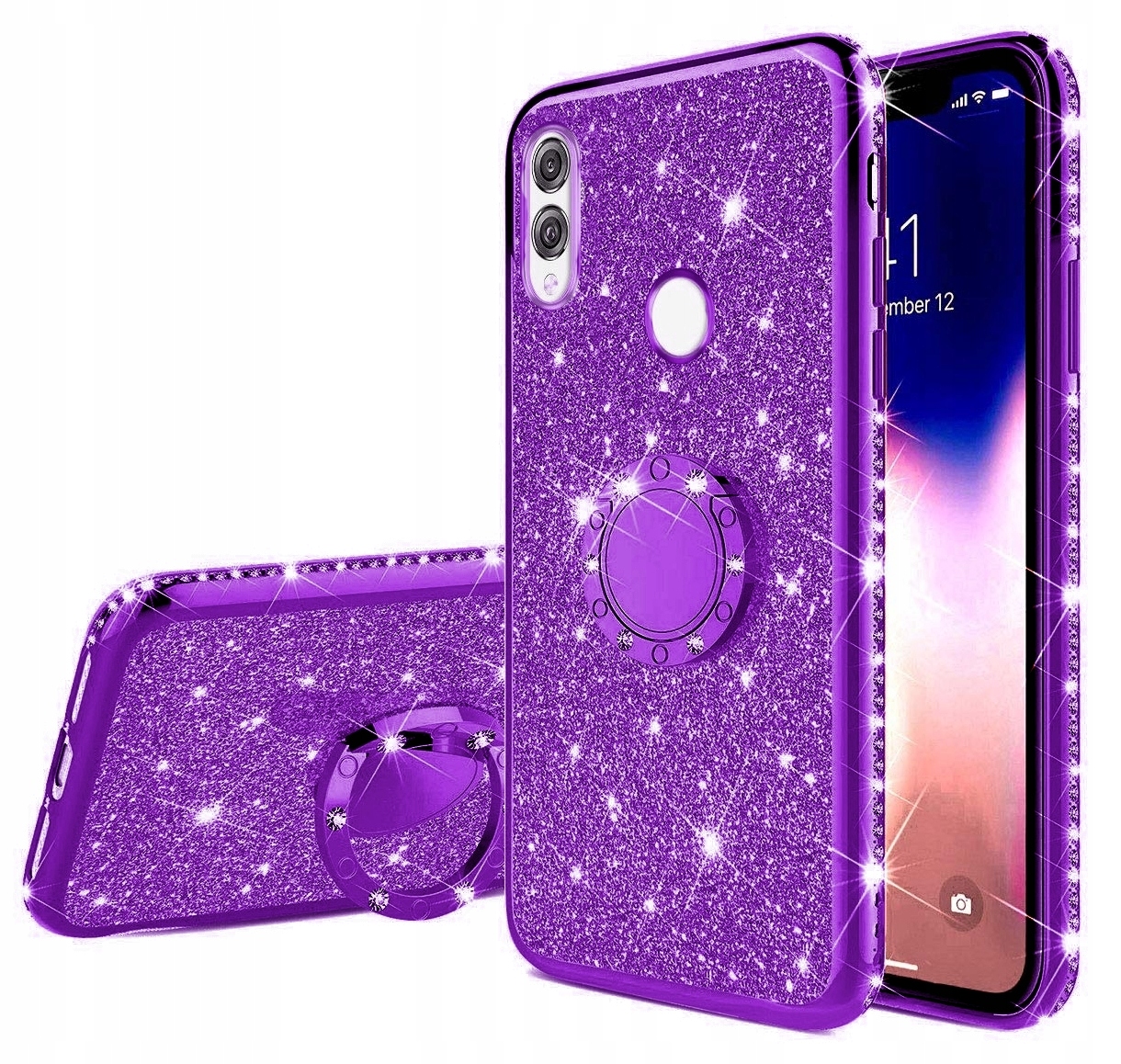 

Etui Brokat Do P20 Lite Ring Case Bumper+szkło