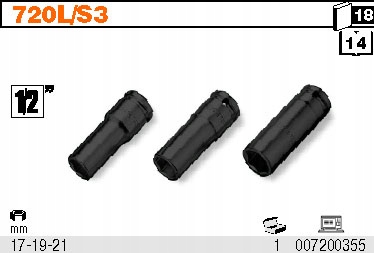 KOMPLET 3 NASADEK UDAROWYCH 17-21MM BETA 720L/S3 Kod producenta 720L/S3