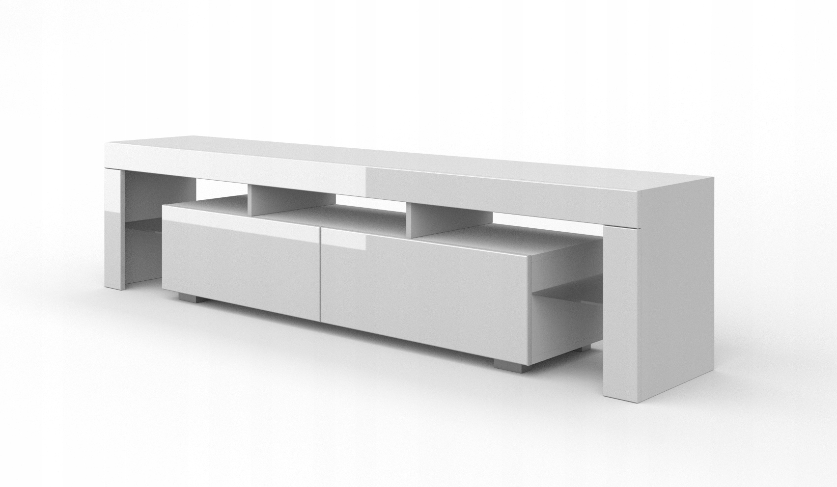 

Szafka Rtv 190 cm biały biały połysk