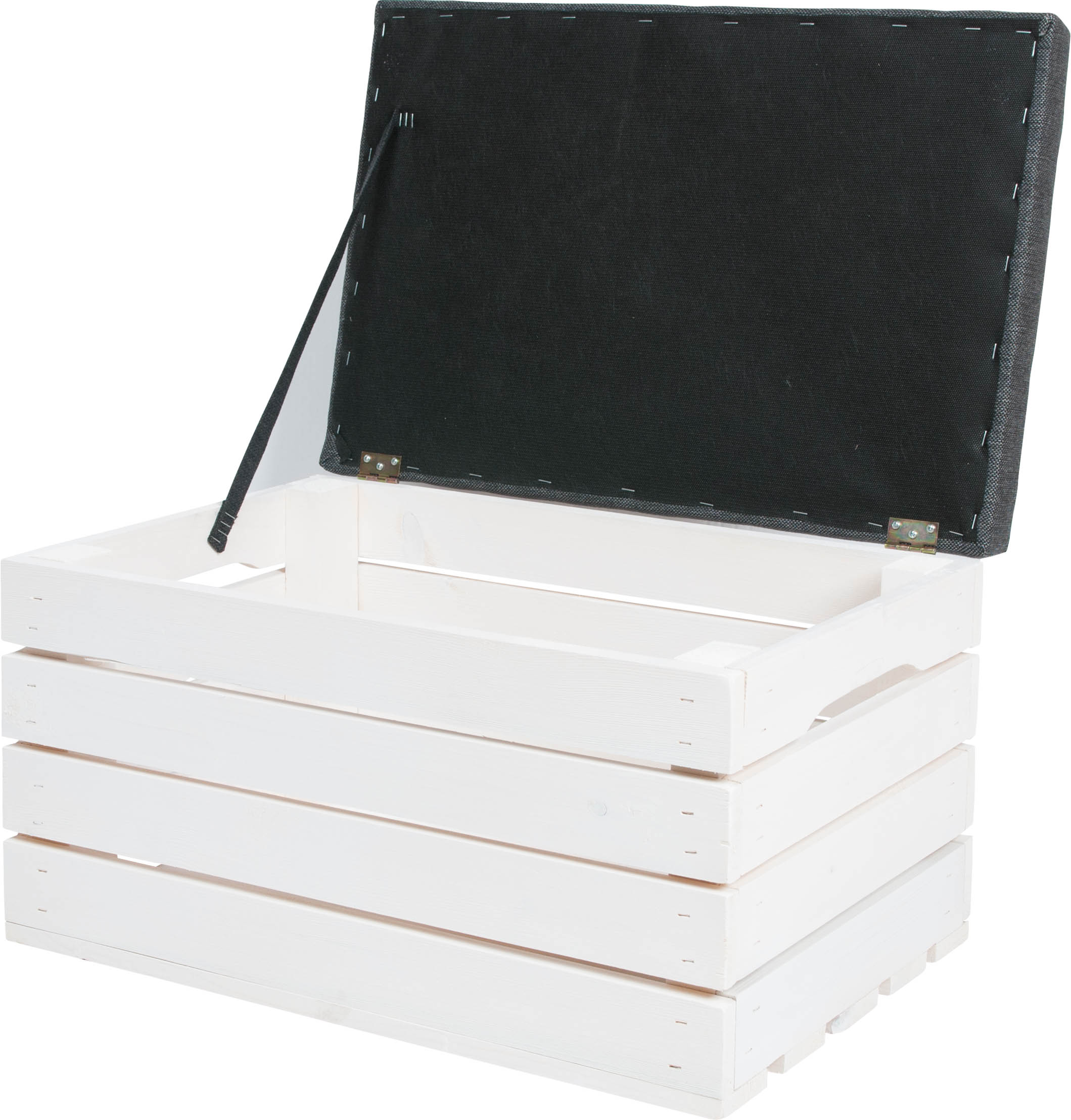 Pufa kufer skrzynka drewniana na zabawki Siedzisko 60x40x35cm Biała Kod producenta 1234