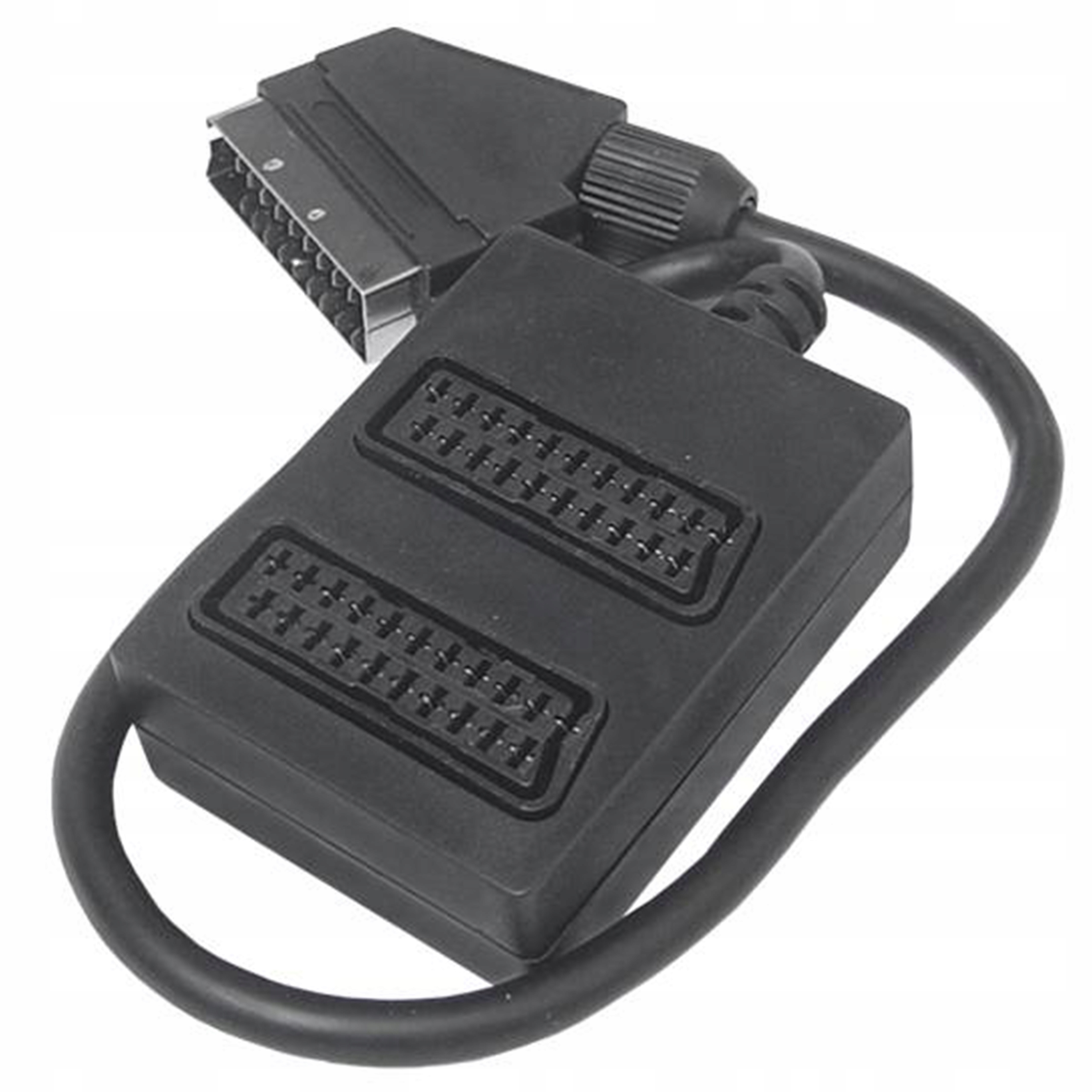 Rozbočovač Euro Zástrčka Scart Na 2 Euro Zásuvku