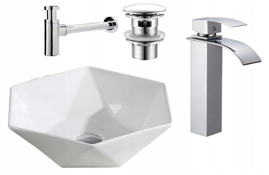 ZESTAW UMYWALKA + BATERIA Z PERLATOREM+SYFON+KOREK