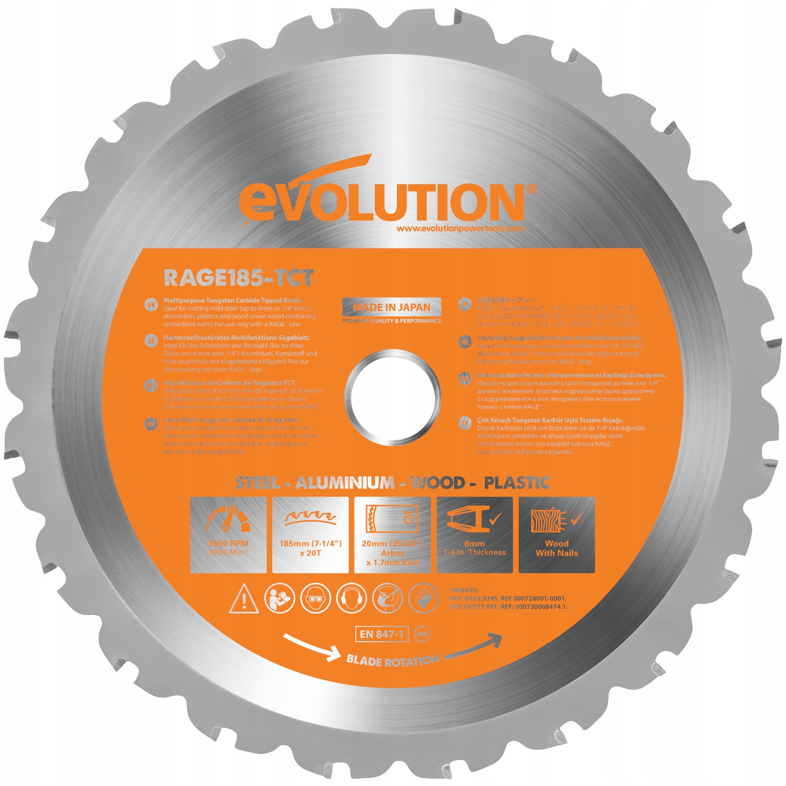 Evolution R18TCT-20CS 185mm tarcza wielozadaniowa