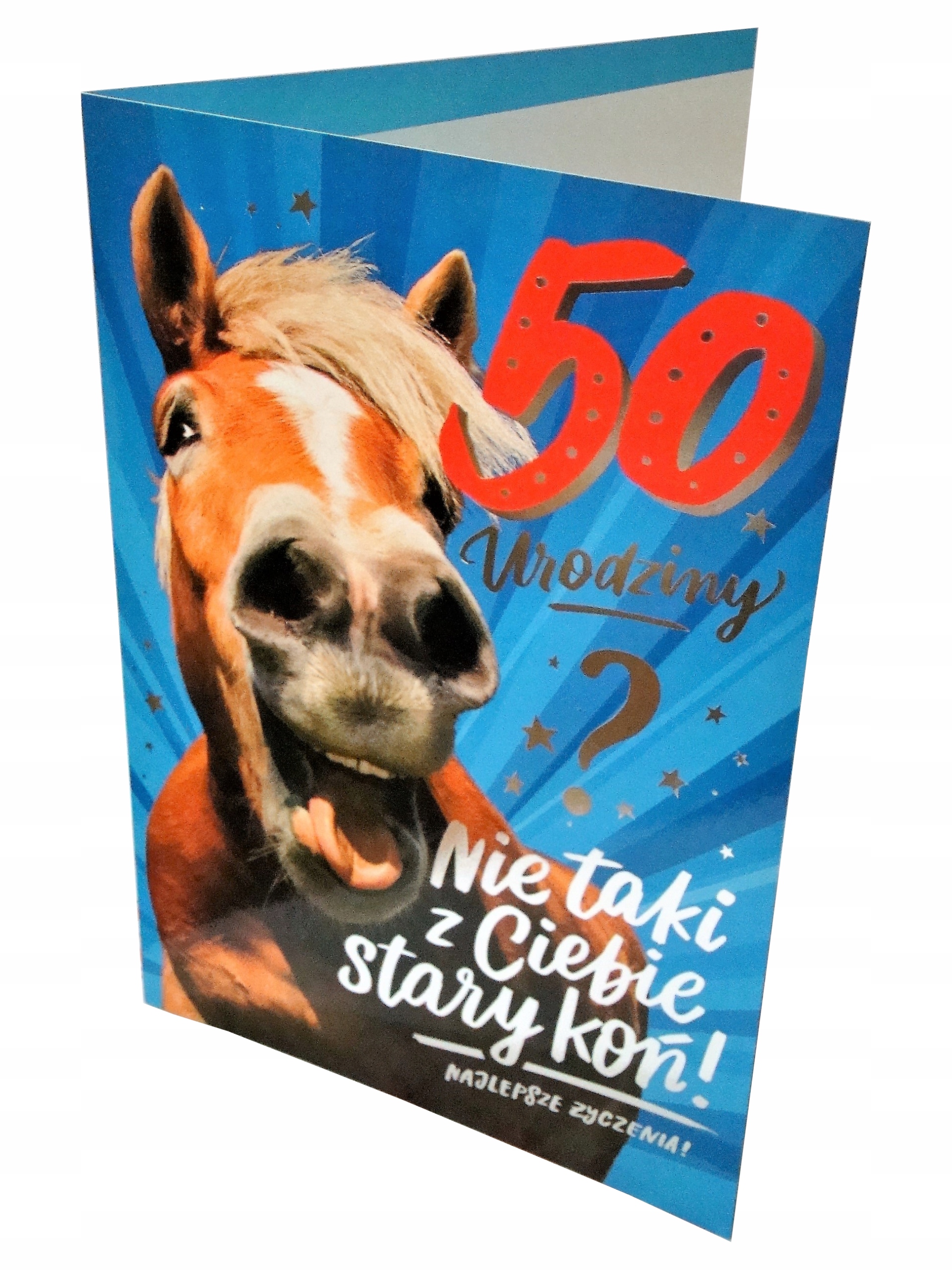 

Prezent Kartka Mega 50 Urodziny Nie stary koń.