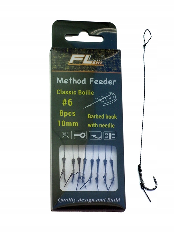 

Teflonowe haki nr 6 method feeder z igłą plecionka