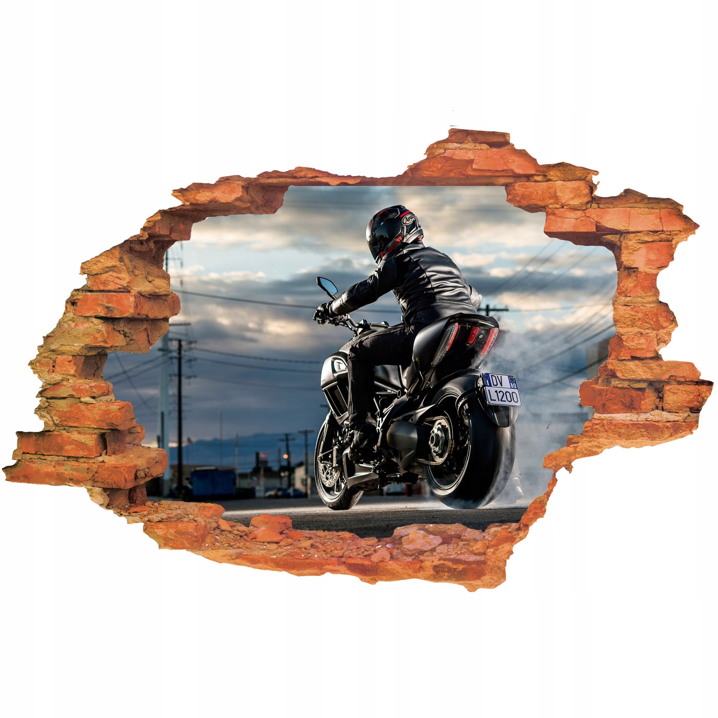 

Naklejki na ścianę 3D Motocykle dziura Motory