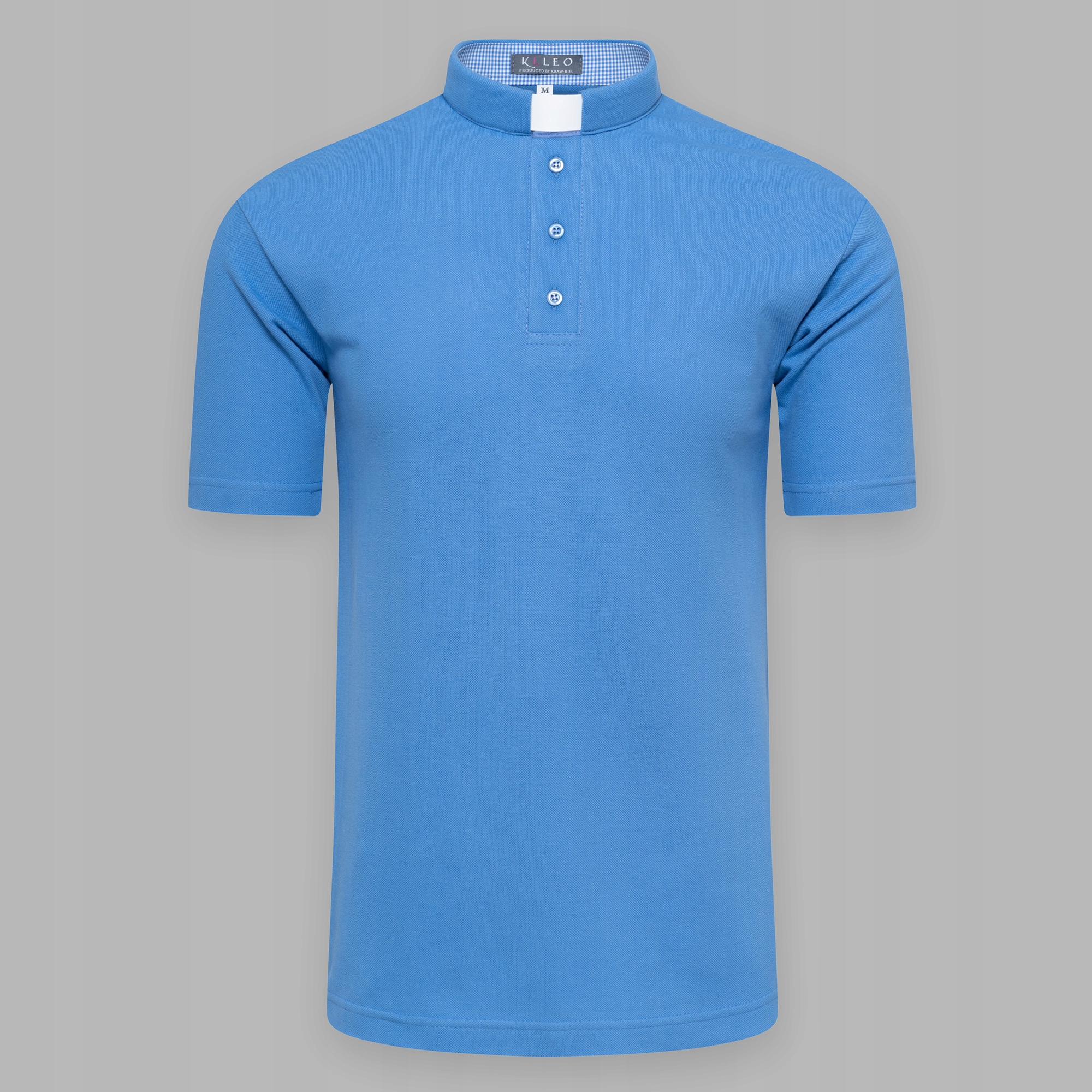Koszula kapłańska POLO z koloratką - niebieska M