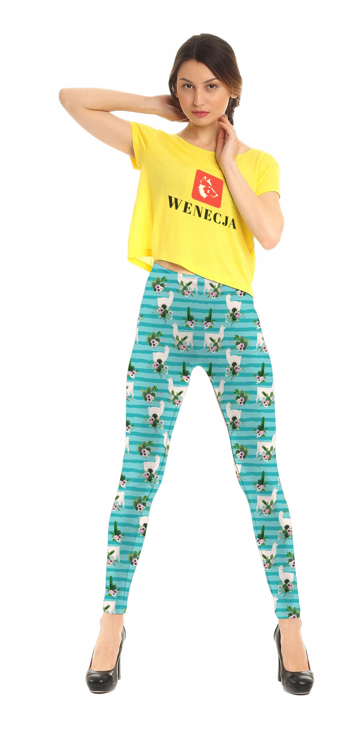 LEGGINSY NADRUK 3D LAMKI FITNESS YOGA Marka inna