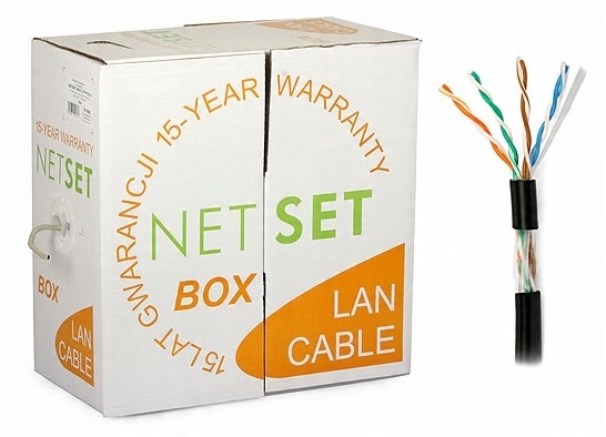 

Skrętka kabel Netset U Utp 5e zewnętrzny Pe 305m