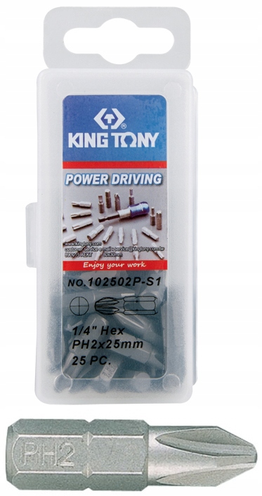 

Bit 1/4 PH2 x 25mm zestaw 25szt. Krzyżak King Tony