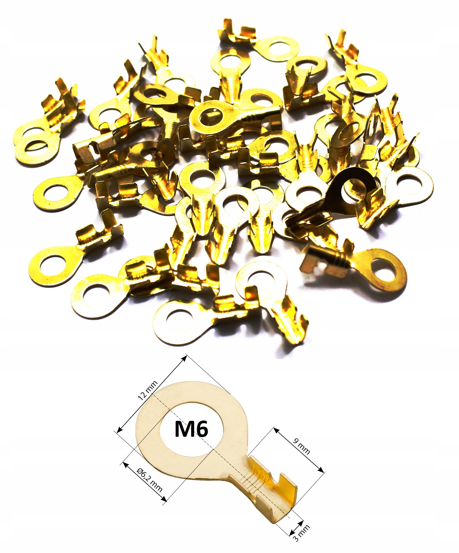 

Konektor Oczkowy 6,2mm M6 Konektory Oczka 100 Szt