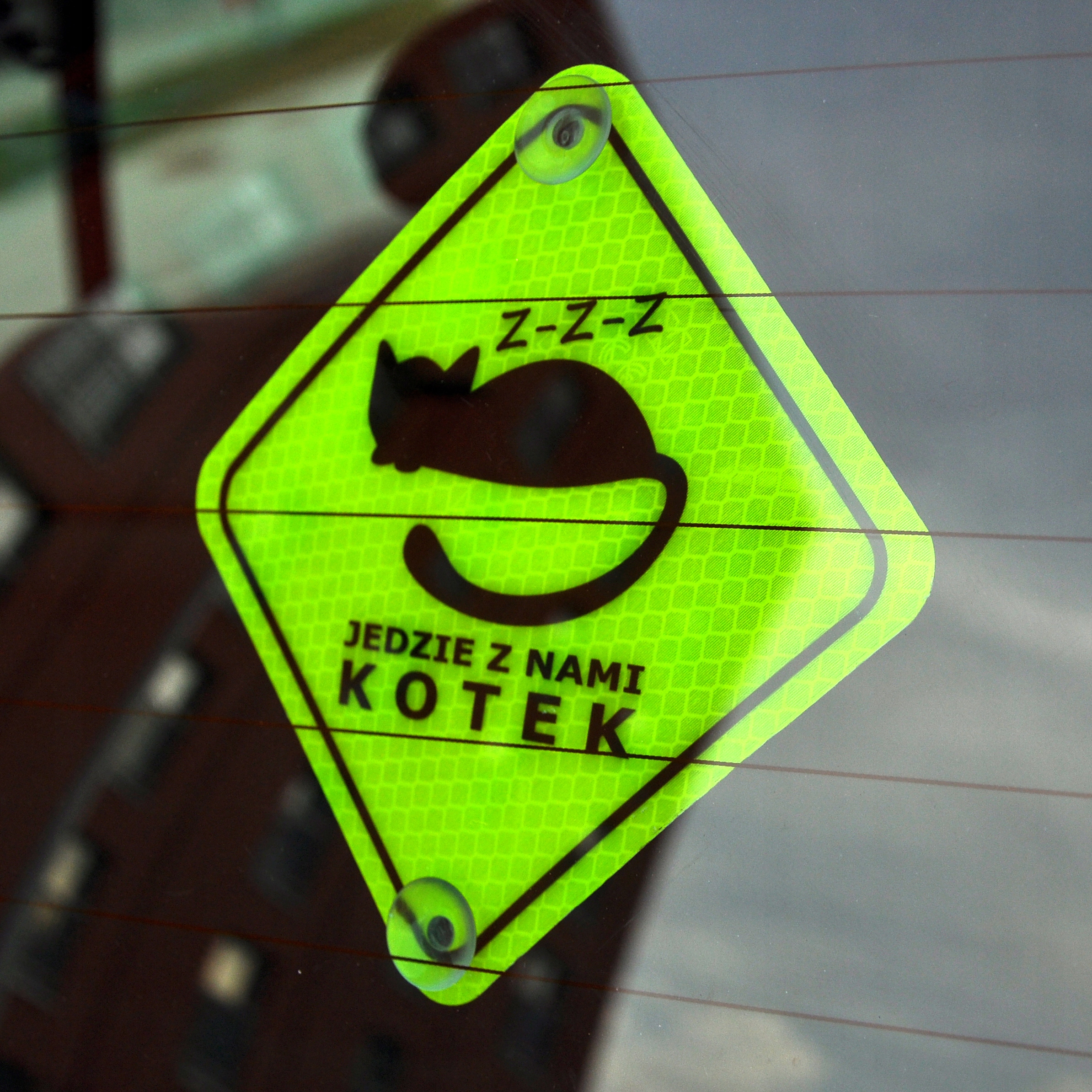 KOT W AUCIE SUPER ODBLASK NEON NA AUTO PRZYSSAWKI Kod producenta 1109neon