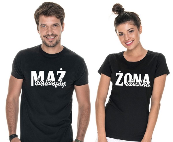 KOSZULKI ŻONA idealan MĄŻ doskonały SUPER JAKOŚĆ L