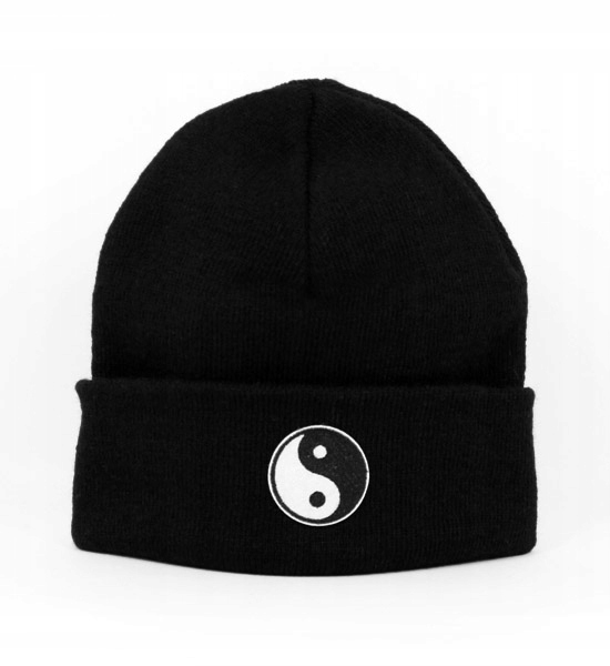 

czapka beanie Yin i Yang czarna kawaii harajuku