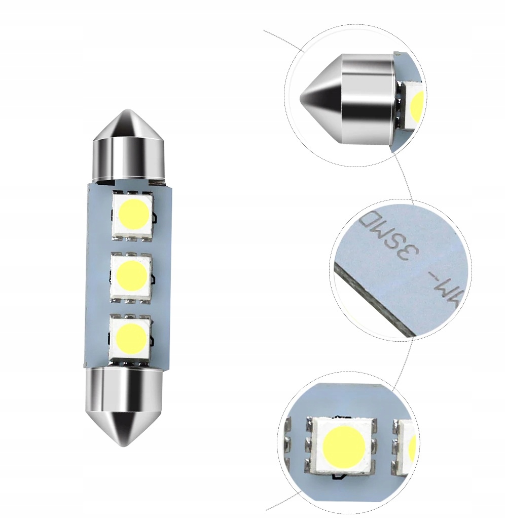 ŻARÓWKA RURKA LED 3 SMD 5050 C5W C10W 41mm 42mm Producent inny