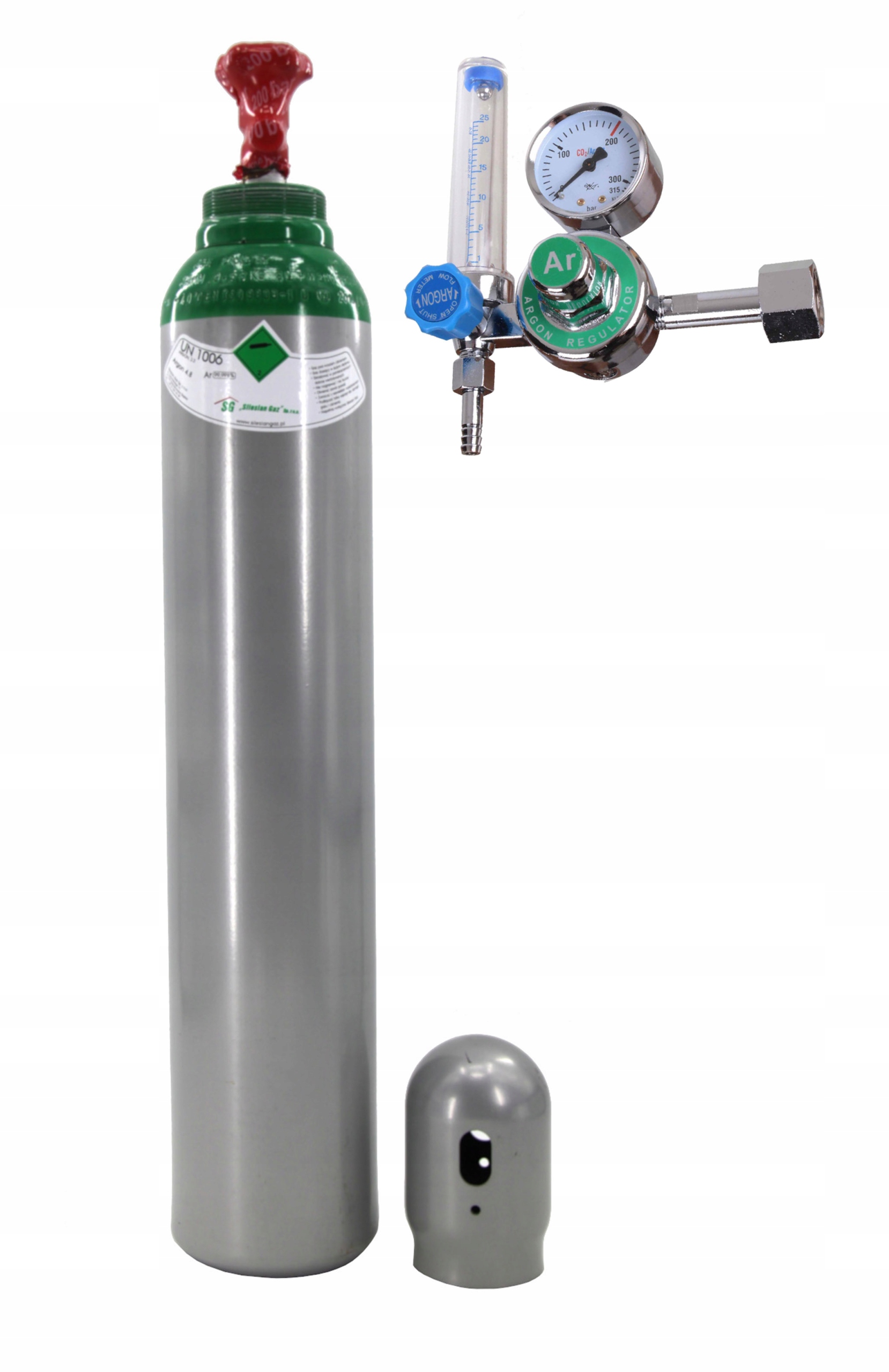 Set Lahev Argon Nová 200 Bar 8L Ar99,9% Reduktor rotametr ZR-67 Ar/CO2