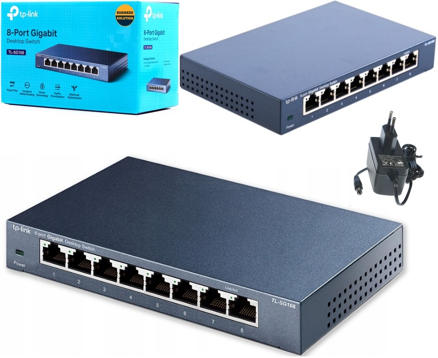 

Tp-link TL-SG108 Switch 8 portów Gigabit metalowy