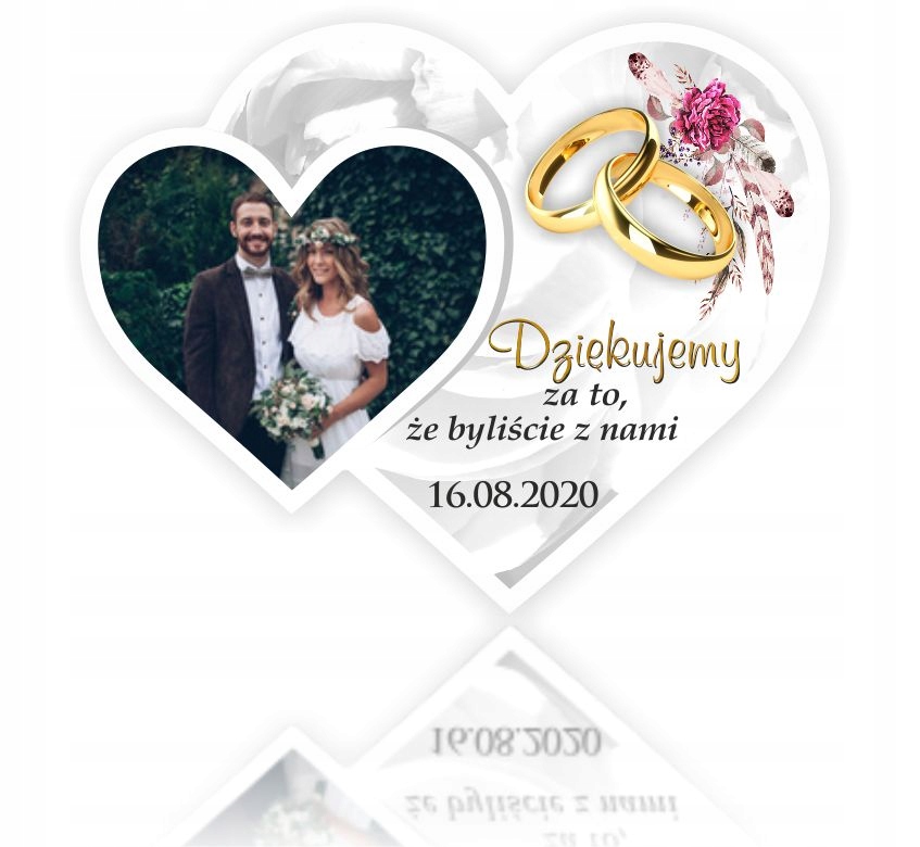 

Foto Magnes serce Podziękowanie dla Gości Ślub