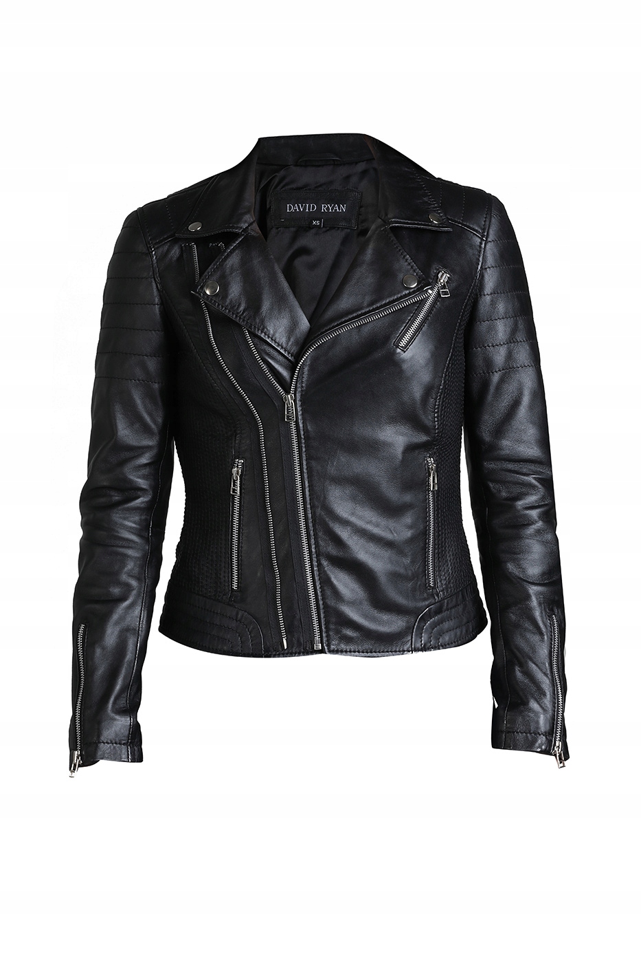 kurtka skórzana ramoneska DAVID RYAN - VICKY - XL Kolor czarny