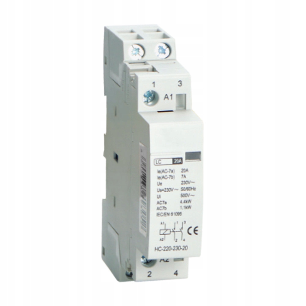 

Stycznik Modułowy 1MOD 230V 20A 2NO Cewka Na Szynę