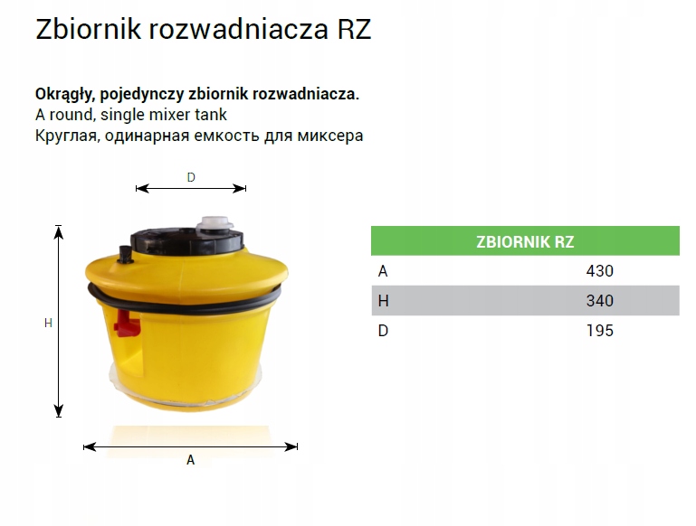 Rozwadniacz opryskiwacza KOMPLETNY Part number RZ005