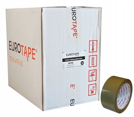 

Taśma Pakowa Klejąca 48/50 Eurotape brązowa 36szt