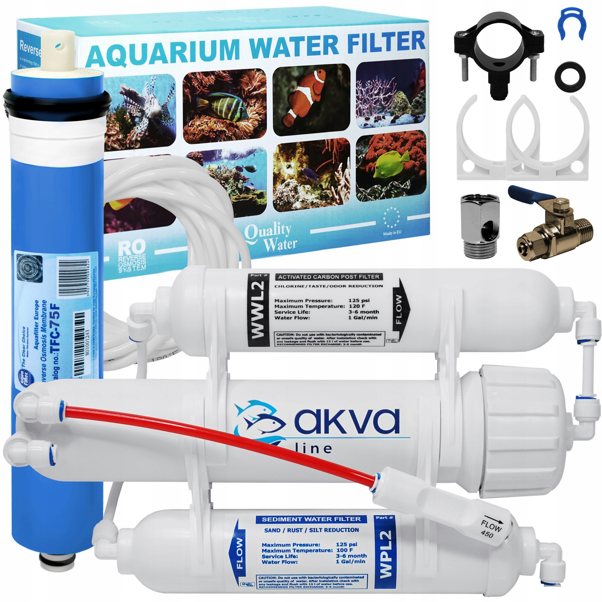 

Filtr Wody RO3 Osmoza Akwarystyczna Aquafilter 75