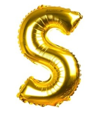 

Balon Foliowy Literka Litera S 40CM Kolor Złoty