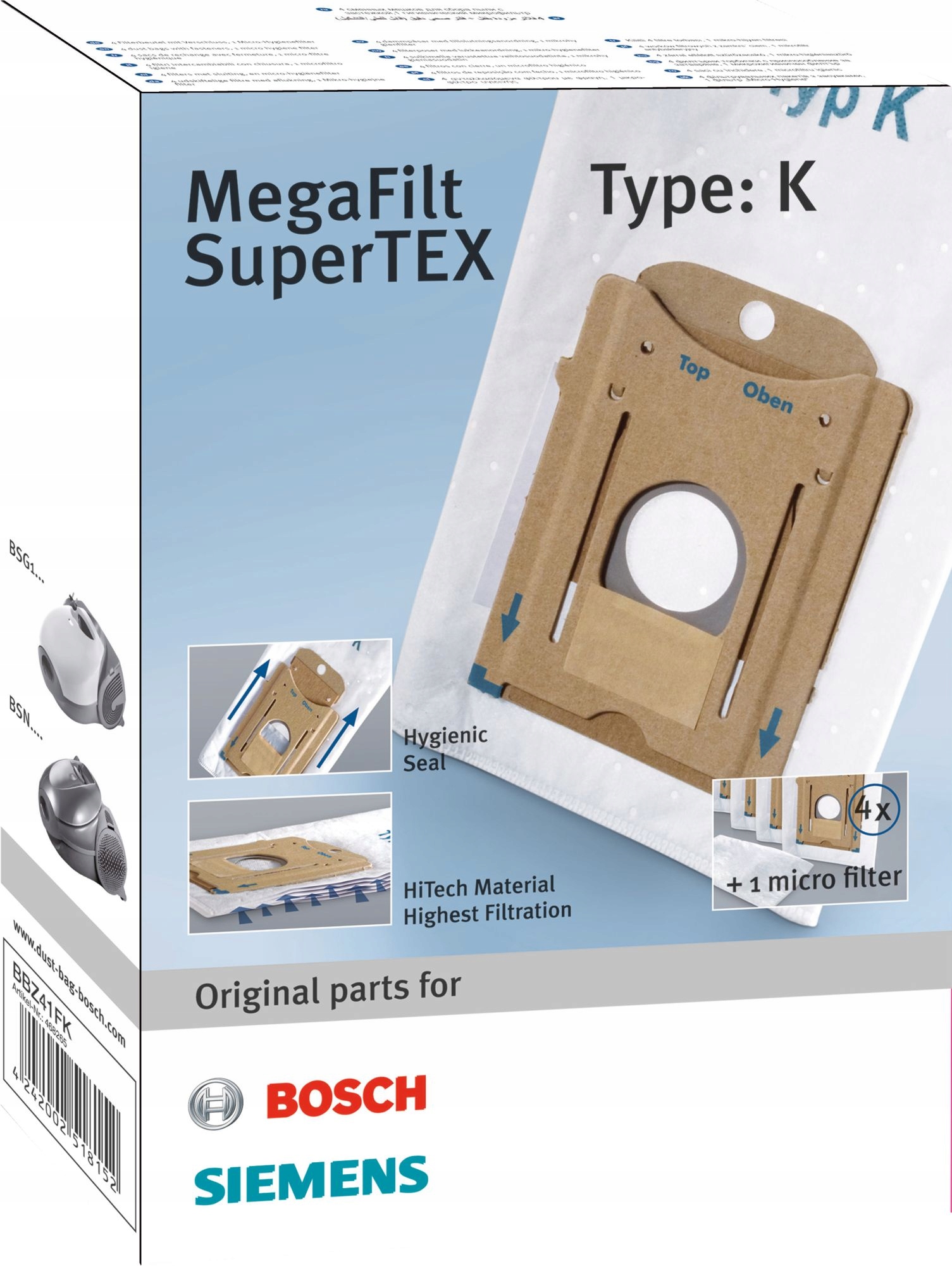 

Worki do odkurzaczy Bosch typ K BBZ41FK BSN1 BSG1