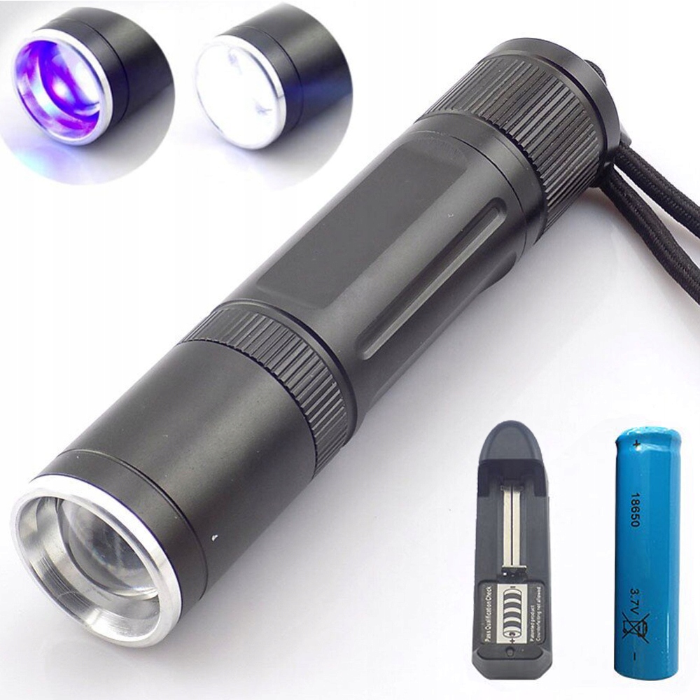 

Latarka Zoom akumulatorowa T6 Led Ultrafiolet Uv