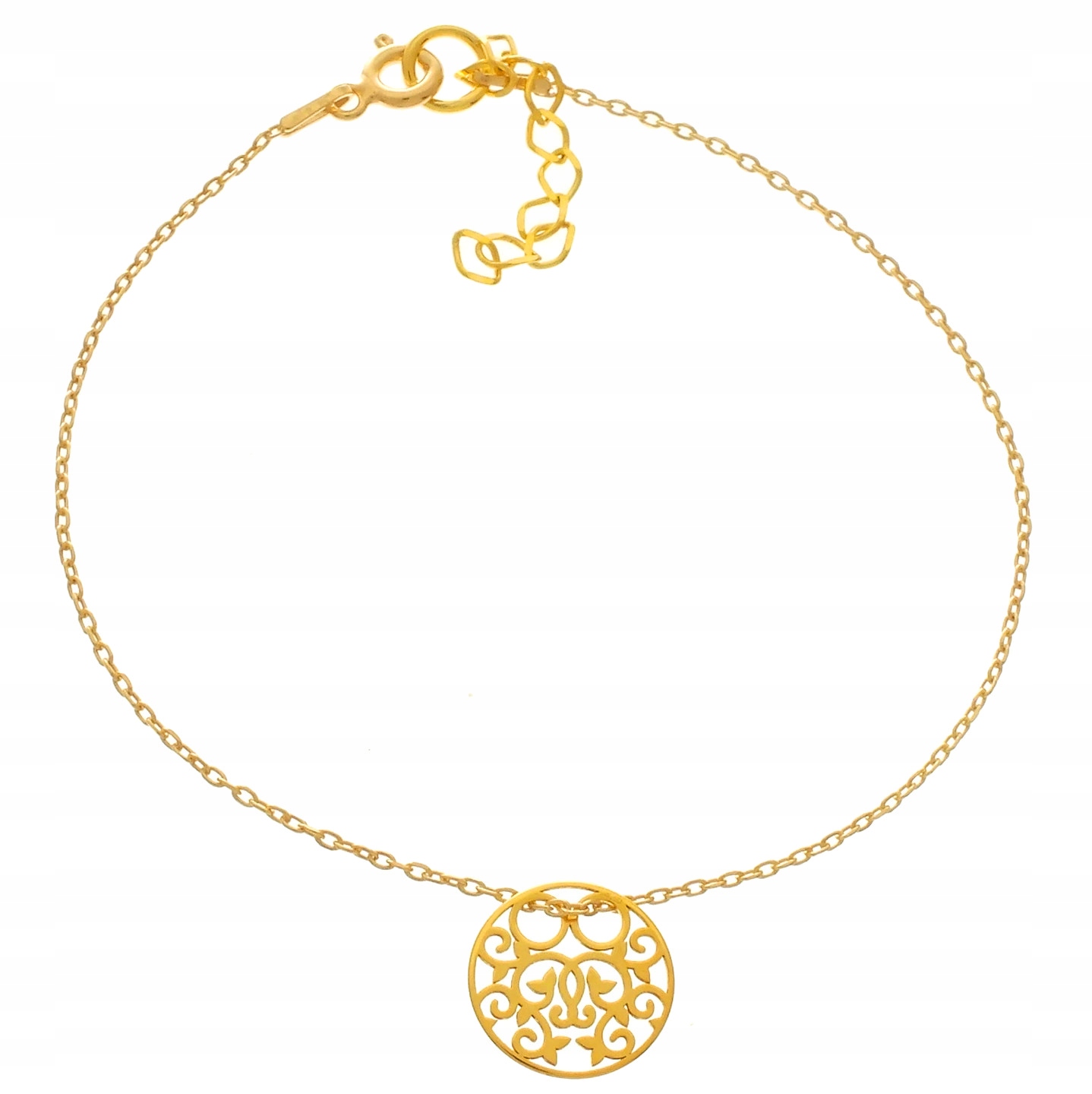 

Kółko Ażurowe Bransoletka Kółeczko Srebro Złocone