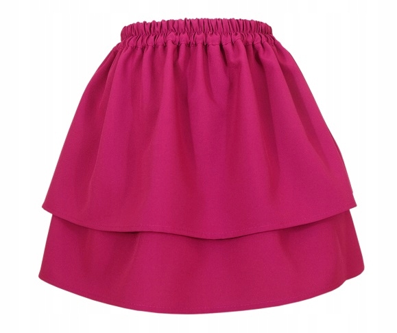 AMARANTOWA RÓŻ SPÓDNICZKA SPÓDNICA WARSTWY FALBANY