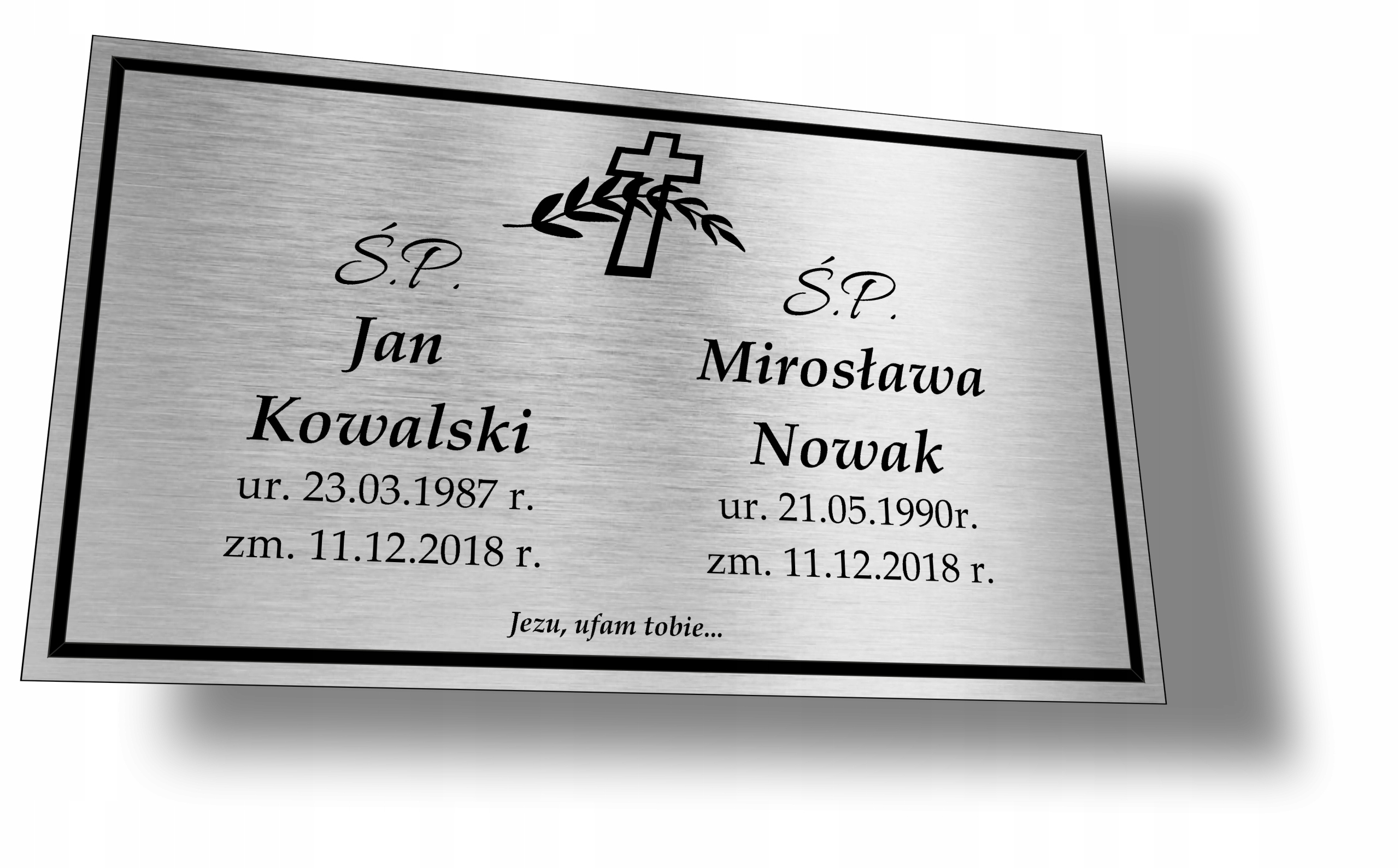 

Tabliczka Nagrobna Z Laminatu 15 cm na 26 cm Graw